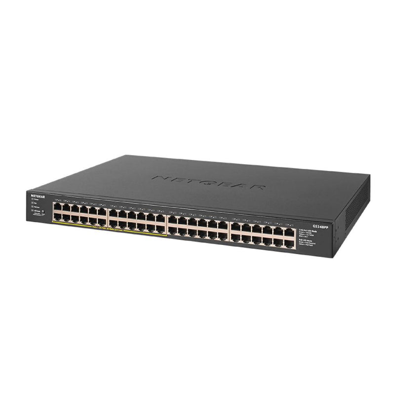 NETGEAR GS348PP 48-Port Gigabit Ethernet Unmanaged PoE+ Switch - with 24 x PoE+ @ 380W, Desktop/Rackmount, Sturdy Metal