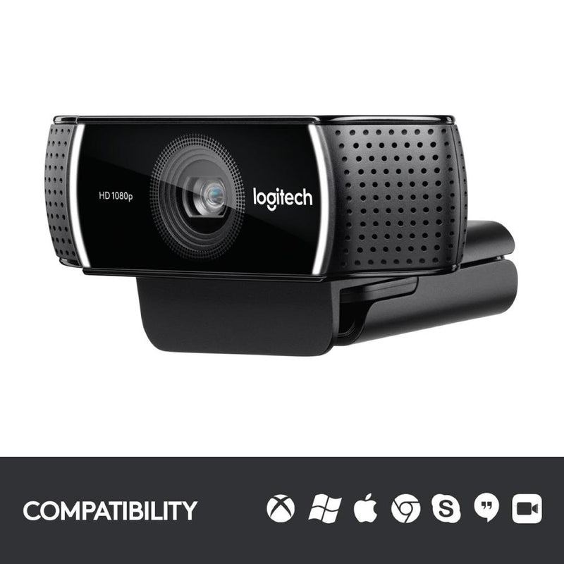 Logitech C922 Full HD Pro Stream Webcam with Background Replacement Feature and Tripod for Video (Work From Home, Home Based Learning, Video Call)