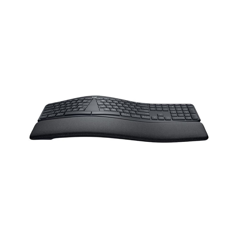 Logitech ERGO K860 Wireless Ergonomic Keyboard with Split Keyboard Layout, Wrist Rest Support, Natural Typing, Dark Grey, Stain-Resistant Fabric, Windows/Mac, Bluetooth, USB Receiver Included
