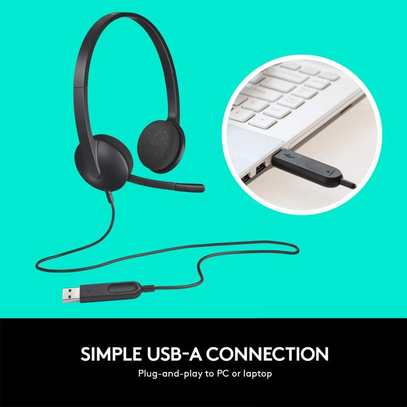 Logitech USB Headset H340, Stereo, USB Headset for Windows and Mac