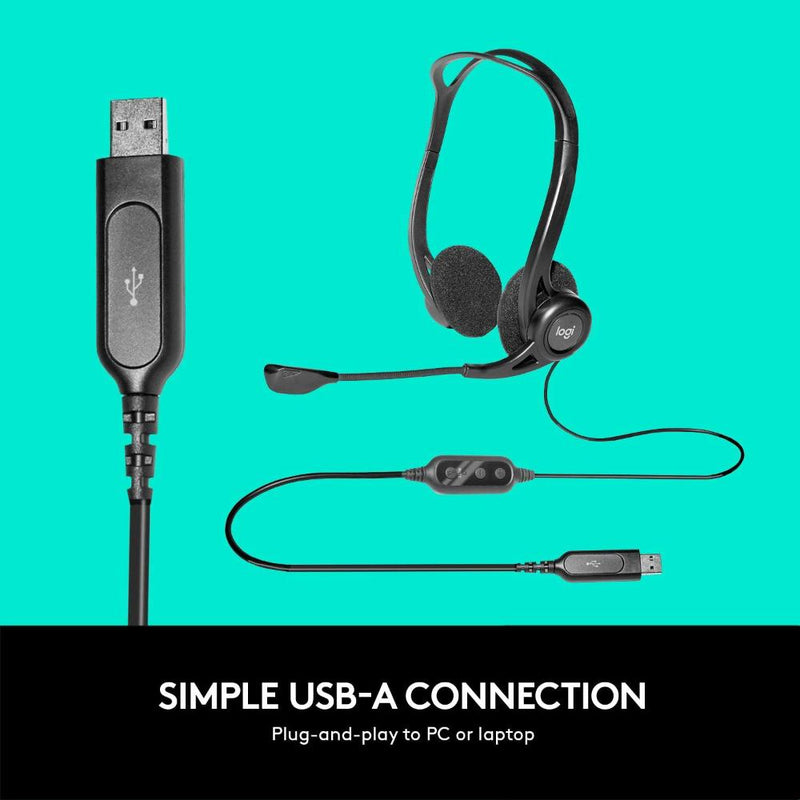Logitech H370 USB Computer Headset with Noise Canceling Microphone