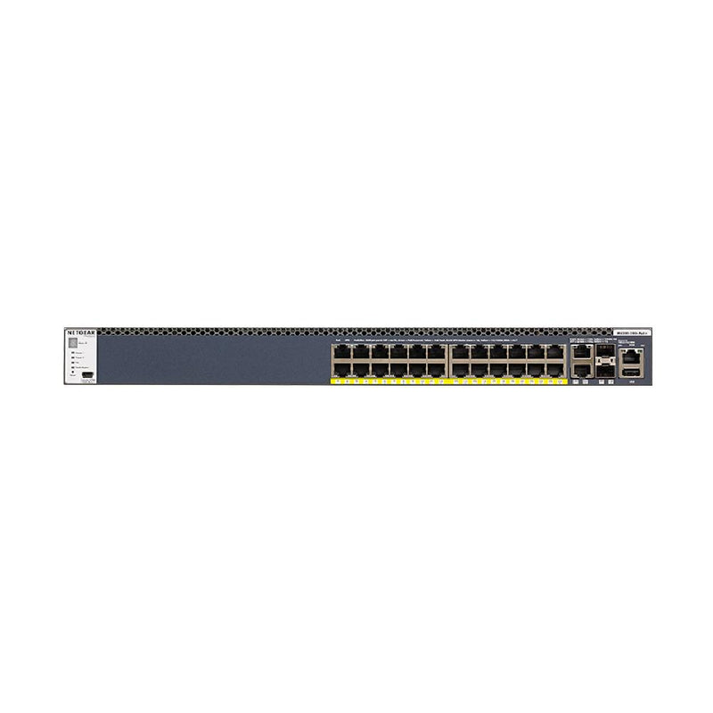NETGEAR 24-Port Fully Managed Switch M4300-28G-PoE+, 24x1G PoE+, 2x10GBASE-T, 2xSFP+, Stackable, 1000W PSU, ProSAFE Lifetime Protection (GSM4328PB)