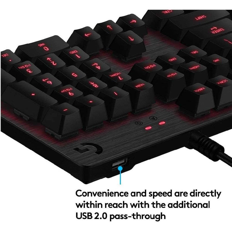 Logitech G413 Backlit Mechanical Gaming Keyboard with USB Passthrough – Carbon