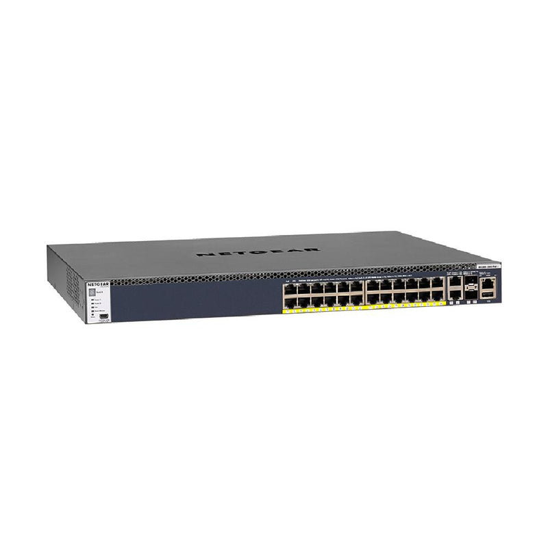 NETGEAR 24-Port Fully Managed Switch M4300-28G-PoE+, 24x1G PoE+, 2x10GBASE-T, 2xSFP+, Stackable, 1000W PSU, ProSAFE Lifetime Protection (GSM4328PB)