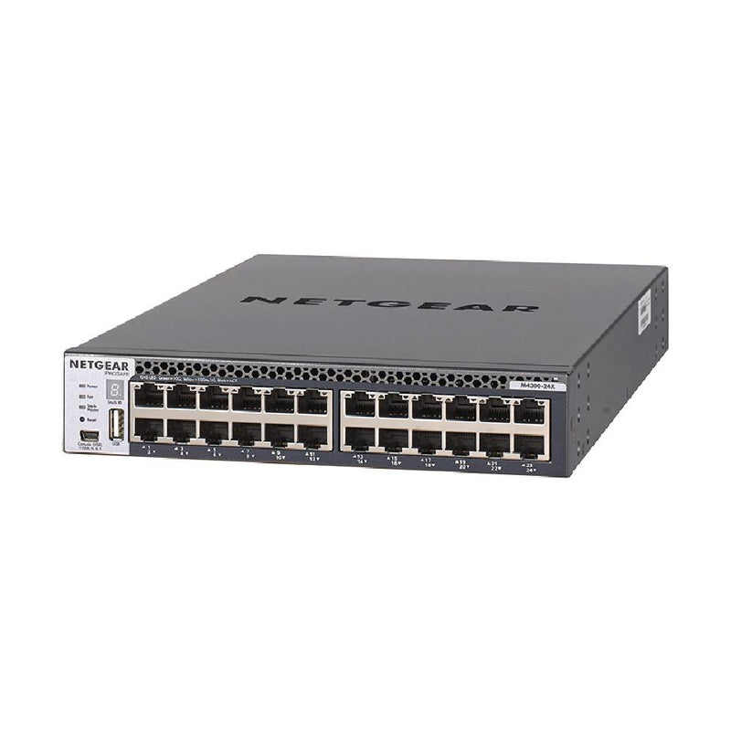 NETGEAR 24-Port Fully Managed Switch M4300-24X 24x, 10GBASE-T, 4x SFP+, Half-Width Stackable, ProSAFE Lifetime Protection (XSM4324CS)