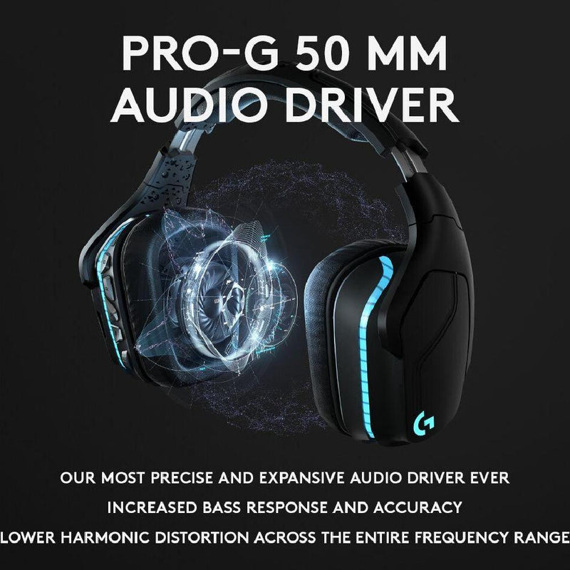 Logitech G933s Wireless Gaming RGB Headset, 7.1 Surround Sound, DTS Headphone:X 2.0, 50 mm PRO-G Drivers, 2.4 GHz Wireless, Flip-to-Mute Mic, PC