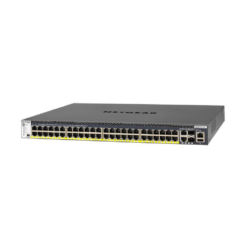 NETGEAR 48-Port Fully Managed Switch M4300-52G-PoE+ 48x1G PoE+, 2x10GBASE-T, 2xSFP+, Stackable, 550w PSU, ProSAFE Lifetime Protection (GSM4352PA)