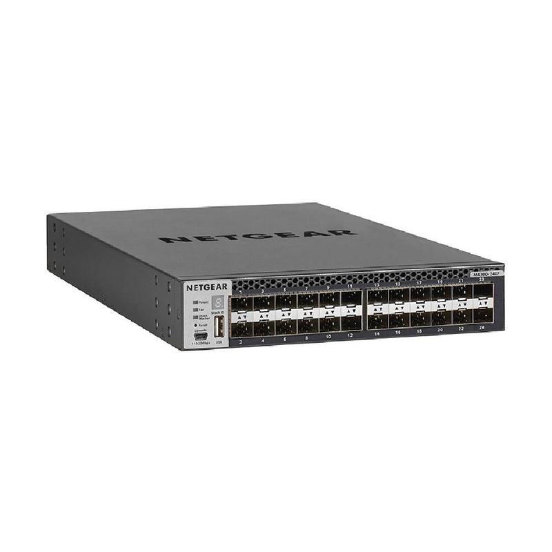 NETGEAR 24-Port Fully Managed Switch M4300-24XF — 24x10G SFP+ Stackable, ProSAFE Lifetime Protection (XSM4324FS)