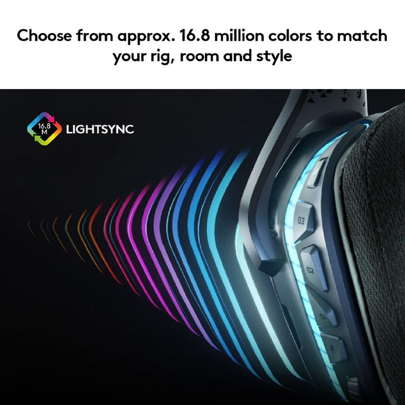Logitech G633S Wired Gaming RGB Headset, 7.1 Surround Sound, DTS Headphone:X 2.0, 50 mm Pro-G Drivers, USB and 3.5 mm Jack, Flip-to-Mute Mic, PC, Black
