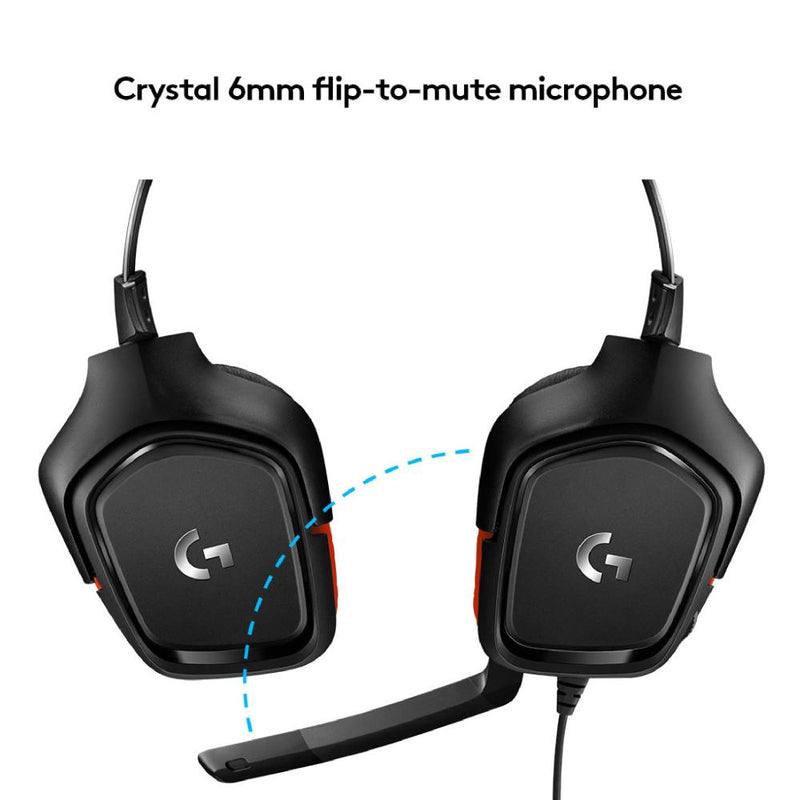 Logitech G331 Wired Gaming Headset, 50 mm Audio Drivers, Rotating Leatherette Ear Cups, 3.5 mm Audio Jack, Flip-to-Mute Mic, Lightweight for PC, Xbox One, Xbox Series X|S, PS5, PS4, Nintendo Switch, Black