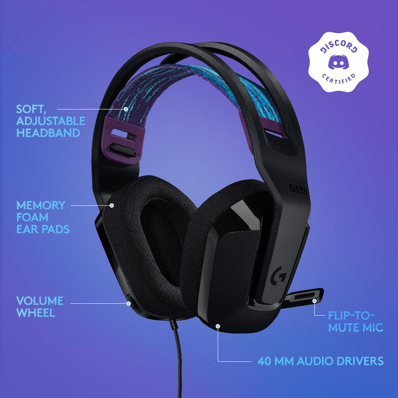 LOGITECH G335 WIRED GAMING HEADSET- BLACK