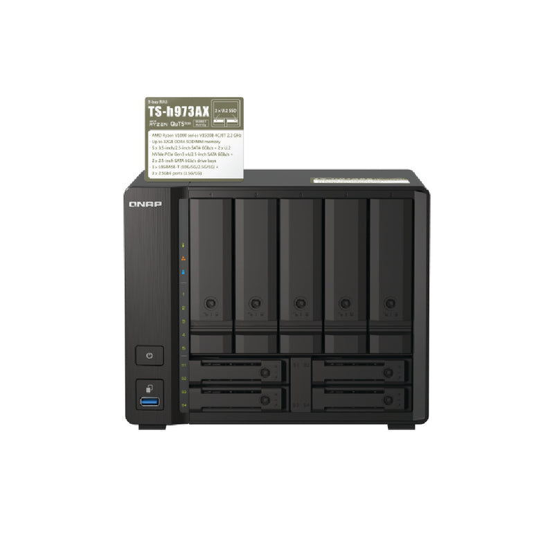 QNAP TS-h973AX-8G 9-Bay AMD Ryzen™ Quad-core Desktop NAS