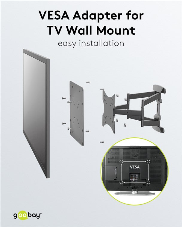 GOOBAY Adapter for TV Wall Mount with VESA Format (Max. 200 x 200 mm)
