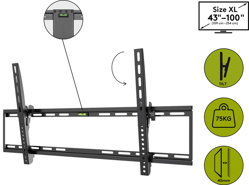 GOOBAY TV Wall Mount Basic TILT (XL) for TVs from 43" to 100"