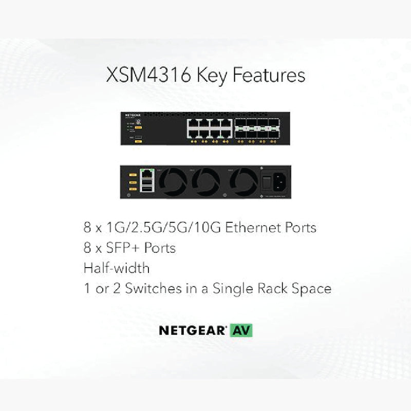 NETGEAR M4350-8X8F Fully Managed Switch (XSM4316) 8x10G/Multi-Gig and 8xSFP+
