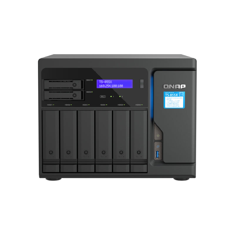 QNAP TS-855X-8G 8 Bay 8-core 10GbE NAS for hybrid-infrastructure storage
