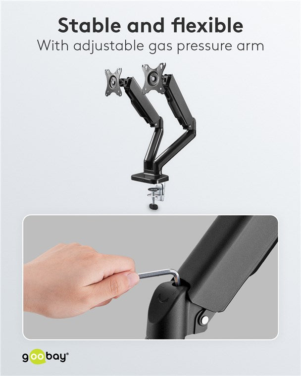 GOOBAY Double Monitor Mount with Gas Spring (17-32 Inch)