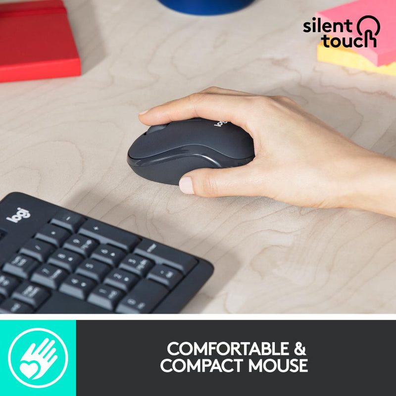 Logitech MK295 Wireless Mouse & Keyboard Combo with SilentTouch Technology, Full Numpad, Advanced Optical Tracking, Lag-Free Wireless, 90% Less Noise
