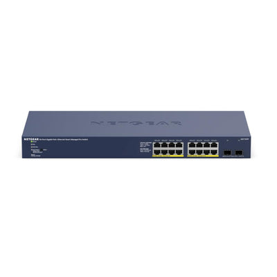 NETGEAR GS716TP 18-Port PoE Gigabit Ethernet Smart Switch - Managed, Optional Insight Cloud Management, 16 x PoE+ @ 180W, 2 x 1G SFP, Desktop or Rackmount, and Limited Lifetime Protection