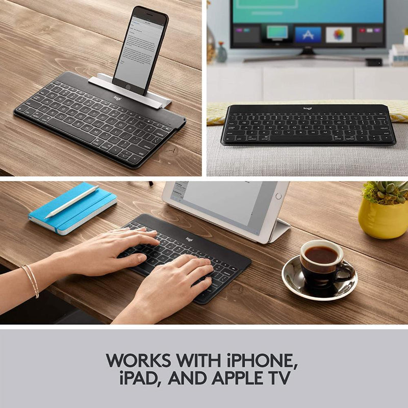 Logitech Wireless Keyboard | Keys-To-Go: Ultra Portable Bluetooth Keyboard for iPad, iPhone, Apple TV, Desktop and More
