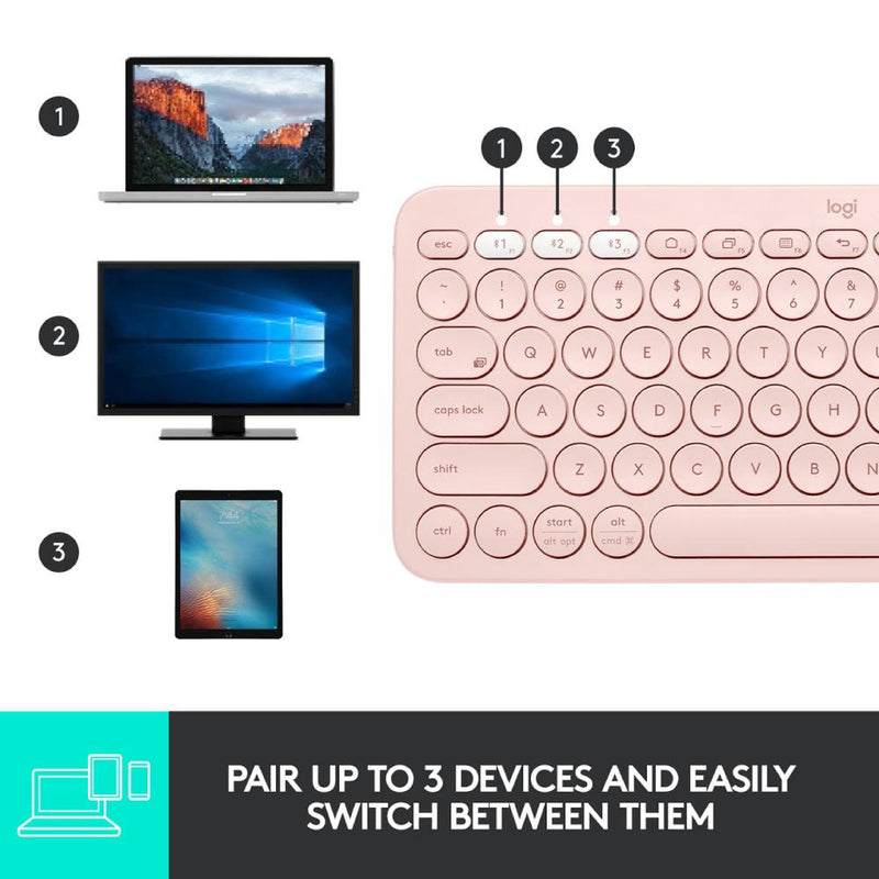 Logitech K380 Slim Multi-Device Bluetooth Keyboard (iOS, Android, OSX, iPhone) with Logitech FLOW Technology