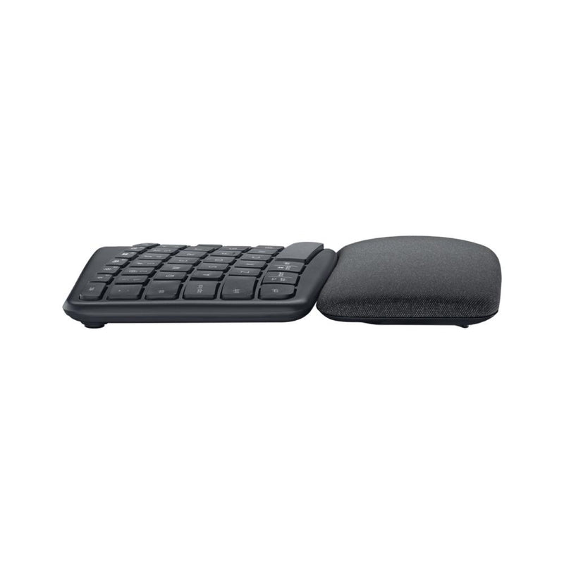 Logitech ERGO K860 Wireless Ergonomic Keyboard with Split Keyboard Layout, Wrist Rest Support, Natural Typing, Dark Grey, Stain-Resistant Fabric, Windows/Mac, Bluetooth, USB Receiver Included