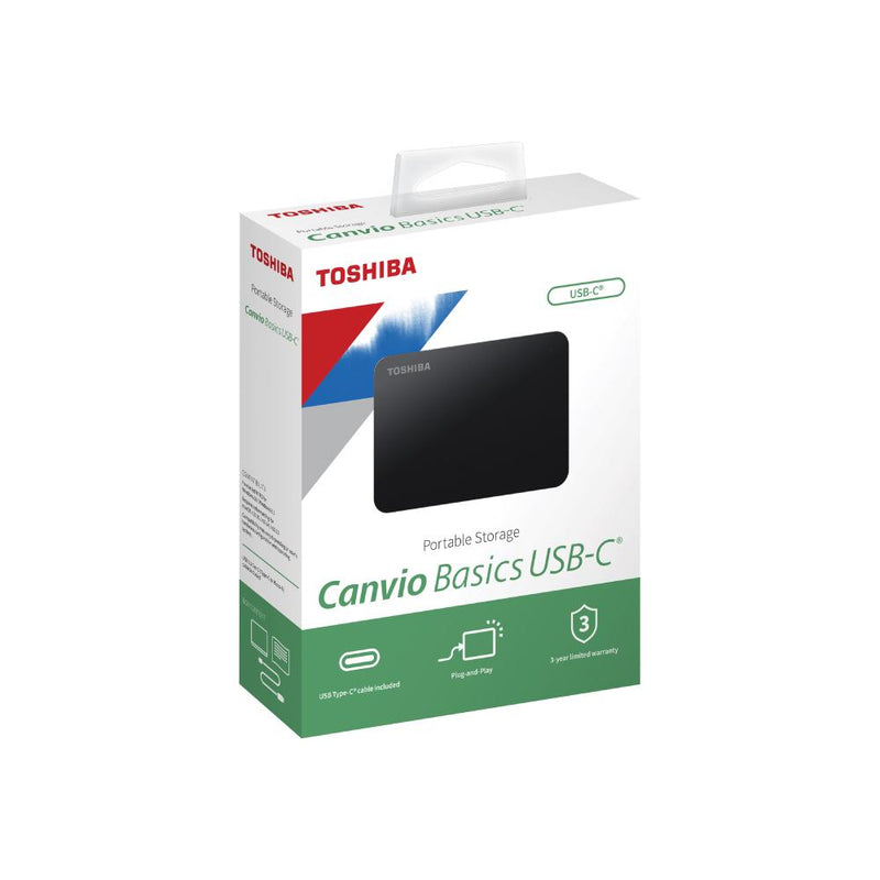Toshiba Canvio Basics USB-C Portable Hard Drive 1/2/4TB USB TYPE-C 3 Years Warranty