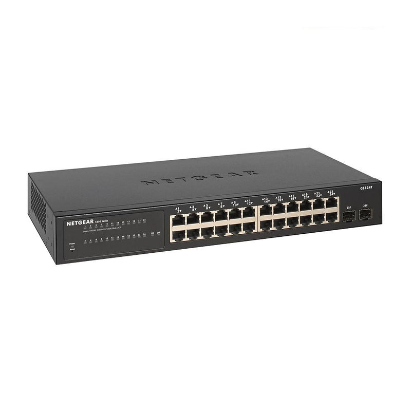 NETGEAR GS324T 26-Port Gigabit Ethernet Smart Managed Pro Switch - with 2 x 1G SFP, Desktop/Rackmount, S350 Series