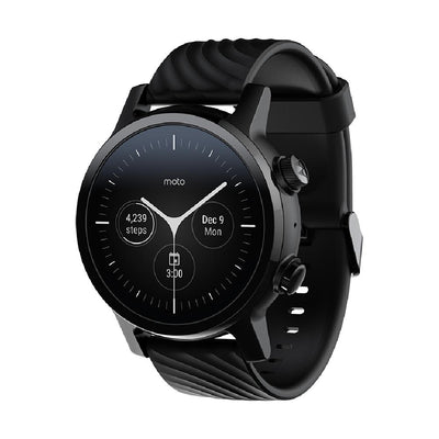 Motorola Moto 360 3rd Gen Smartwatch - Stainless Steel Case and 20mm Band, Screen Protection with DLC Coating, Phantom Black