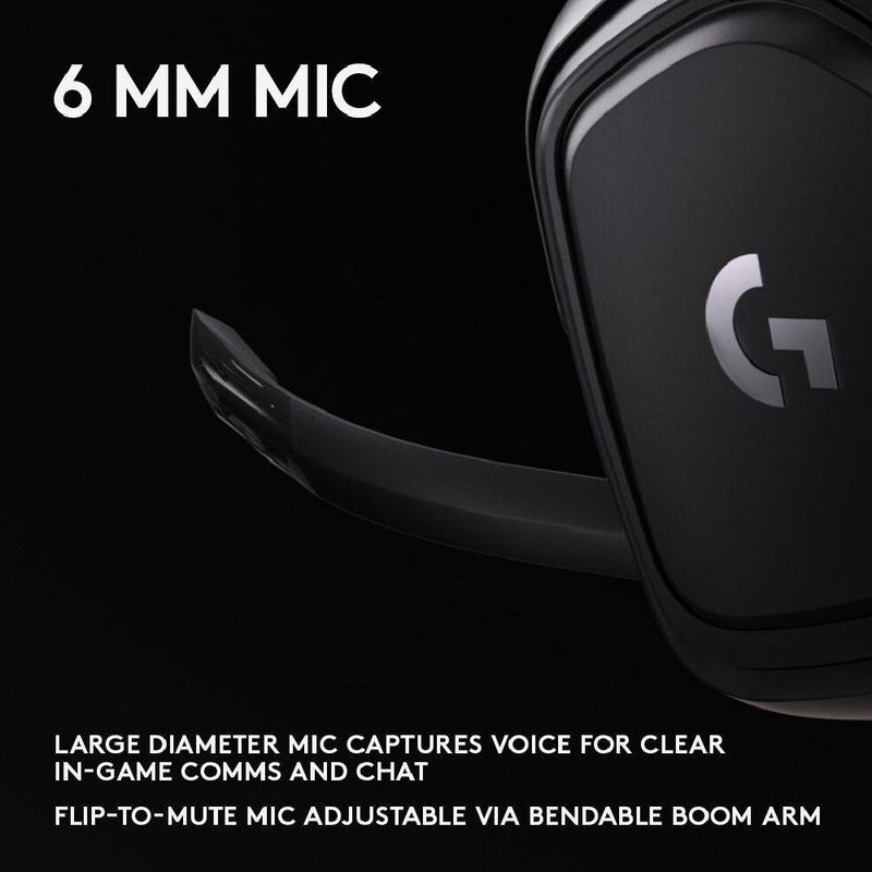 Logitech G431 Wired Gaming Headset, 7.1 Surround Sound, DTS Headphone:X 2.0, 50 mm Audio Drivers, USB and 3.5 mm Jack, Flip-to-Mute Mic, PC, Black