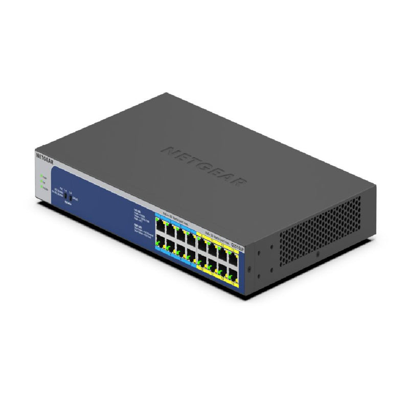 NETGEAR GS516UP 16-Port Gigabit Ethernet High-Power PoE+ Unmanaged Switch with 8-Ports PoE++ (380W)