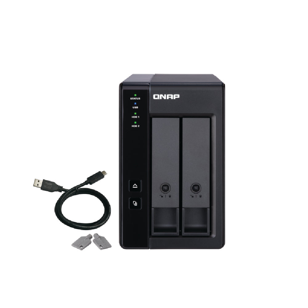 QNAP TR-002 2 Bay USB Type-C Direct Attached Storage (DAS) outlet with Hardware RAID (D