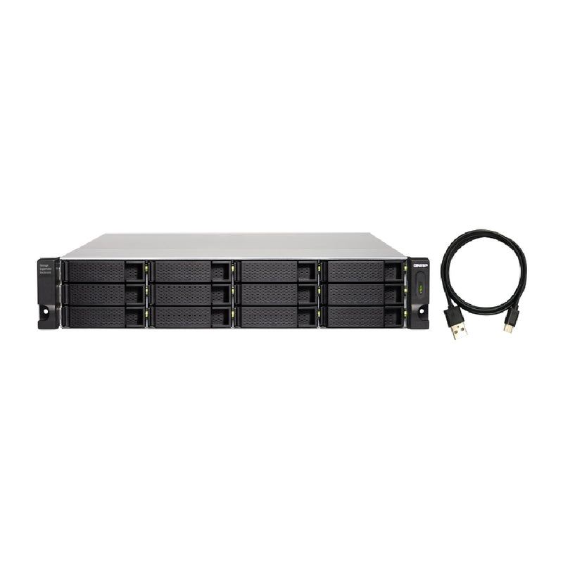 QNAP TL-R1200C-RP 12 Bay Rackmount USB 3.2 Gen 2 Type-C high-capacity JBOD storage enclosure with redundant power