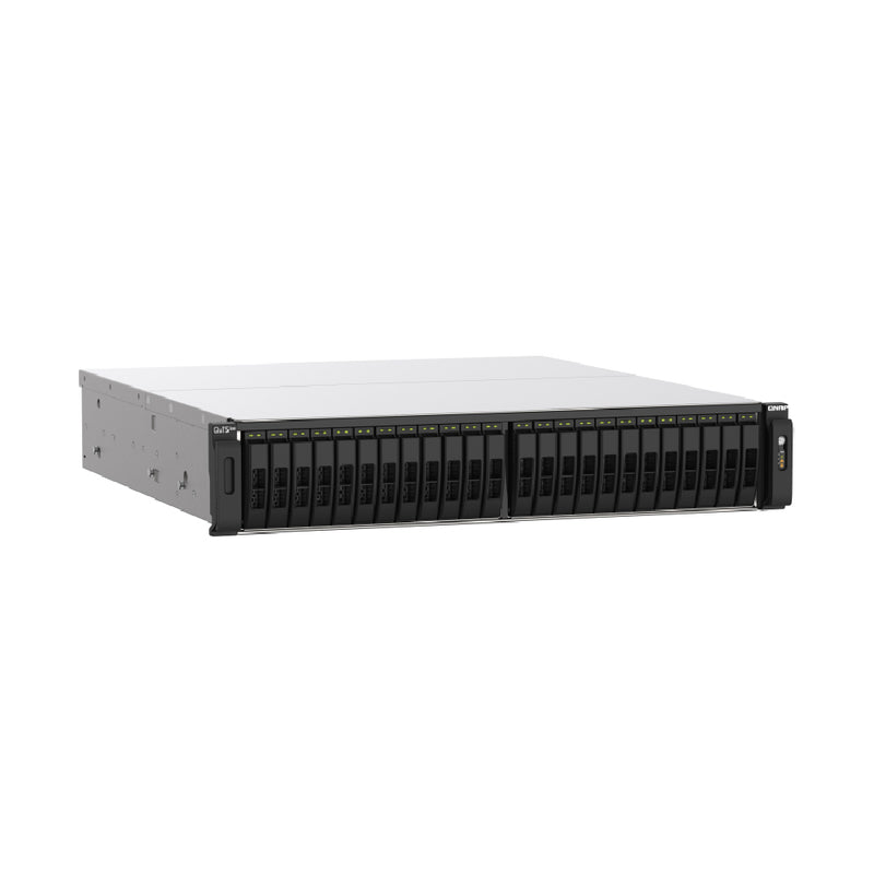 QNAP TS-h3088XU-RP 30 Bay 2U rackmount NAS with built-in dual-port 25GbE SFP28 SmartNIC, four 2.5GbE LAN ports