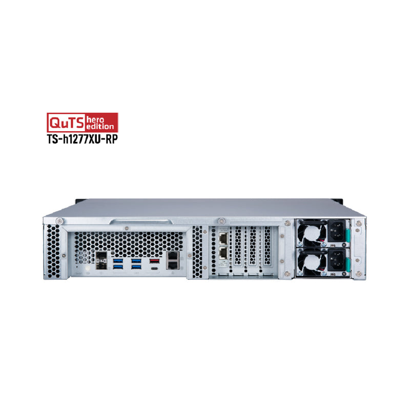 QNAP TS-h1277XU-RP-3700X 12 Bay 2U rackmount NAS with AMD Ryzen™ 7 3700X 8-core/16-thread processor , Powered by QuTS hero