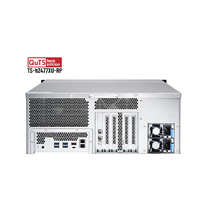 QNAP TS-h2477XU-RP-3700X-32G 24 Bay 3U rackmount NAS with an AMD Ryzen™ processor and 10GbE connectivity