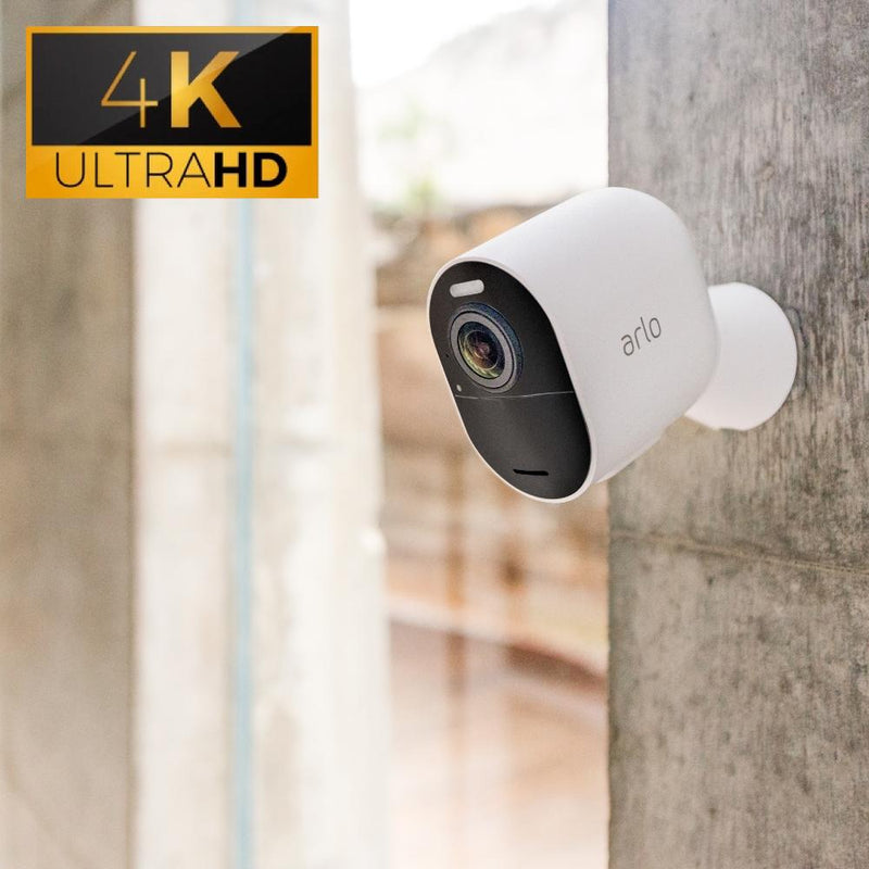 ARLO Ultra VMS5340 - 4K UHD Wire-Free Security 3 Camera System | Indoor/Outdoor with Color Night Vision, 180° View, 2-Way Audio, Spotlight, Siren | Works with Alexa and HomeKit